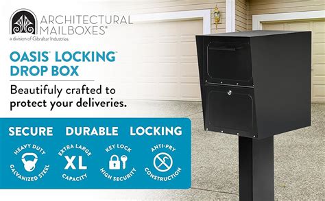 oasis locking steel drop box|Architectural Mailboxes® 5103B Oasis Parcel Locker, Extra .